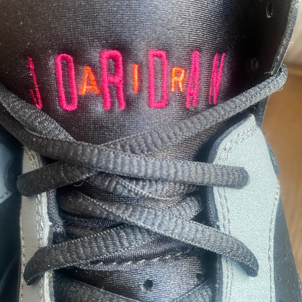 Jordan Black, Gray & Pink Retro Sneakers
